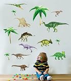 * Dinosaurs - Boys - Kids - Nursery - bedroom - Wall Stickers 50 x 70cm sheet Transparent - Clear ed