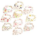 duoquバンダナDrool Bibs 10パックソフトコットン防水Best for Baby Girls