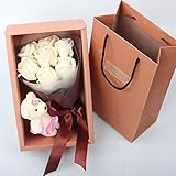ソープフラワー ギフト花束 枯れない花 おしゃれ 誕生日 母の日 記念日 先生の日 プレゼントバレンタインデー ホワイトデーなど最適としてのプレゼント (7本) (白い)