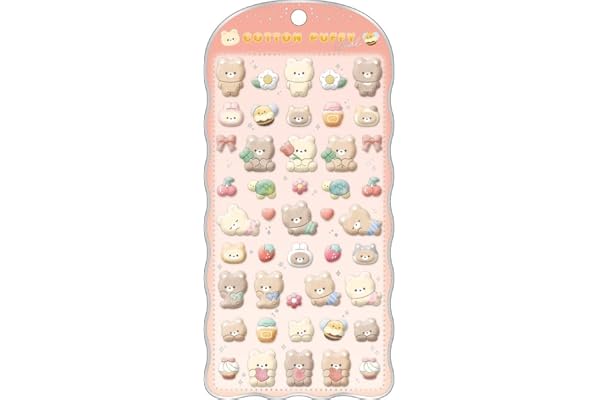クラックス CRUX コットンパフィーシール クマ 立体 ネイルパーツ スマホデコ 推し活