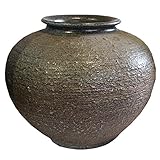 13号 窯肌松皮丸花瓶信楽焼　陶器　花器　花入　花瓶