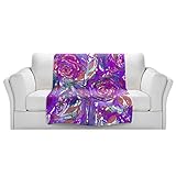 ブランケットウルトラソフトFuzzy 4サイズ！DIANOCHEデザインからby Julia Di SanoローズCombustion PlumパープルホームDecor Unique Designer