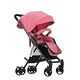Homehalo ベビーカー　軽量　ハイシートベビーカー　ベビーベッド　ベビーバギー 折りたたみ　4輪機能　通気性良い　買い物かご付き 対象 新生児～３６ヶ月 (ピンク)