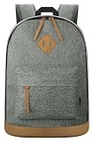 EcoCity Classic Canvas Laptop Backpack School Bag Travel Daypack Rucksack Back Pack Fits Up to 14 In
