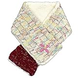 アスナロ（小物） ネックウォーマー 女の子 キッズ ベビー 子供 ケーブル編み ニット 襟巻き 防寒 防寒 マフラーF アイボリー-ワイン