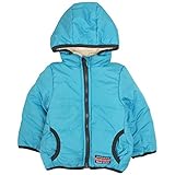 ジャンパー ベビー 赤ちゃん 男の子 フード付 リバーシブル 裏フリース 中綿コート ターコイズ 90cm