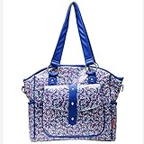 Bellotte Designer Tote Diaper Bag Blue Flora [並行輸入品]