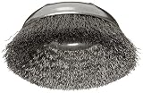 Weiler Wire Cup Brush, Threaded Hole, Steel, Crimped Wire, 3 Diameter, 0.014 Wire Diameter, 10x1.50 