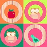 Oopsy Daisy Hoots and Friends Girl by Jen Christopher Canvas Wall Art, 21 by 21-Inch [並行輸入品]