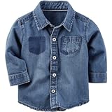 Carter's(カーターズ) シャンブレーボタンフロントシャツ ブルー ボトムスパンツ 24ヶ月【並行輸入】