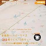 京都西川 ベビーサイズ　羽毛組ふとん10点セット (ローズラジカル敷布団使用)(日本製)(ペアタイプ）ホワイトダウン90％使用　クリーム色