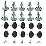 wolfride Medium Duty 20-pack外部スレッド家具グライドレベラー平準化足with t-nuts Pronged m8 X 40 X 30 mm