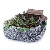 T4U 23CM 田園風景スタイル ビッグスペース NO.1 多肉植物、サボテン鉢 フラワーポット DIYプランター容器 グレー