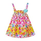 LittleSpring ベビー服 女の子 ワンピース 花柄 aライン フレア ノースリーブ キャミワンピース サンドレス キッズドレス 夏物 涼しけ リゾート 海辺 旅行 70