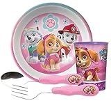 Zak 。Designs Girls Paw Patrol「Skye」MealtimeセットIncludesボウル、タンブラーカップ、フォークとスプーン。BPAフリー、4ピースセット