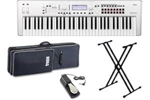 KORG KROSS2-61-SC (ホワイト) バンド用キーボードならこれ！ 61鍵盤 シンプル4点セット 【ケース/スタンド/ペダル付き】 コルグ
