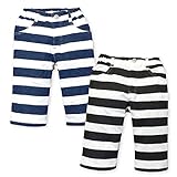 ベビー服 男の子 6分丈 パンツ Little Things ボトム ボーダー柄 ウエストゴム 男児 ベビー (1.ネイビー/90cm)
