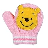 ディズニー ベビーサイズ ミトン手袋 笛つき ニット手袋 防寒 雪用手袋 雪遊び 冬物 スキー fo-ngr1 プーさん（ピンク）
