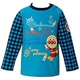 【本体綿100％】2017年 秋冬 アンパンマン 天竺 お絵かき柄プリント 長袖Tシャツ ANPANMAN ブルー◇95cm