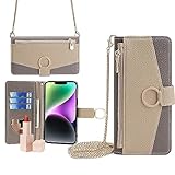 ZTE libero 5G III ケース ZTE libero 5G III カバー libero 5G 3 A202ZT ケース【Trocent】 リベロ 5G III ケース 鏡付き 化粧鏡付き 横置スタンド機能 カード収納 手帳型 肩掛け 斜めがけ 上質な手触り おしゃれ 耐汚れ 耐久性 全面保護 バイカラー 2色組合せ 二色接合 (カーキ&ブラウン)