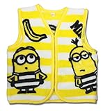 スリーパー 冬 ミニオンズ パジャマ ベスト 子供 キッズ ミニオン (130-150, 黄色×ボーダー)