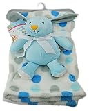 First Steps Super Soft Fleece Blanket Comfort Blanket Toy Baby 6m+ 30? Washable - Blue Bunny by Firs