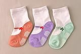 赤ちゃん 靴下 女の子 用 オシャレ カワイイ 小花柄 ベビー ソックス 3足セット プレゼント にも (2～5歳) (A)