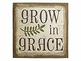 Swanson Christian Supply 121843壁装飾 – ストレッチキャンバス – Grow in grace-burlap – 12 x 12