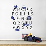 壁デカール装飾Alphabets with Animals for Children Playroomベビー保育園壁デカール壁ステッカー( color3、40.5インチH 22 cm W )