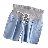 greenleafbaby(グリーンリーフベイビー) マタニティショートパンツ デニム サイズ調整 産前産後(ＸＬ, ライトブルー)