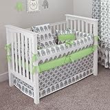 CUSTOM BOUTIQUE BABY BEDDING - Ele Green - 5 Pc Crib Bedding Set by Sofia Bedding