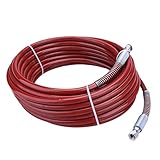 AirlessペイントSprayerホース、15 m 50 ft x1 / 4インチ、3300 PSI高圧力ホース、レッド[米国ストック]