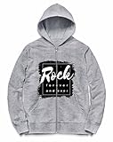 【ノーブランド品】【ロック・フォーエバー・Rock・ロゴ 】 グレーキッズジップアップパーカーサイズ110cm
