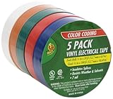 Duck Brand 299020 Colored Electrical Tape, 1/2-Inch by 20 Feet, 5-Pack of Rolls, Multi-Color [並行輸入品]