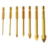 7 PC タングステンカーバイドガラスドリルビットセット 1/4 「六角シャンクパワーツールアクセサリ