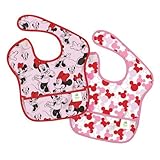Bumkins Disney Baby Waterproof Super Bib, Minnie Icon, 6-24 Months, 2 Count by Bumkins [並行輸入品]