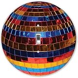 Rikki Knight RND-LSPS-81 Rainbow Mirrored Disco Ball Round - Single Toggle Light Switch Plate [並行輸入品