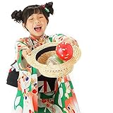 [ KIMONOMACHI ] こども 浴衣セット「緑色リンゴ」 150cm