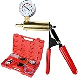 Dtemple 2 In 1 Hand Held Vacuum Pump and Brake Bleeder Tool Kit for Automotive with Gauge 0-760mmHg 