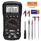 デジタルマルチメーターtacklifeポケットdm03s自動切替マルチメーターAC / DC電圧、現在、周波数、抵抗、キャパシタンス、ダイオード、継続性テストwithバックライト、ドライバー、ワニクリ