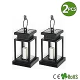 HowFine Candle Warm Light - Solar Hanging Umbrella Vintage Lantern Led Waterproof with Clamp for Bea