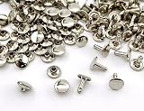 1「両9長」 100組入 両面カシメ 頭径9mm 長足 カシメセット 革細工金具 かしめ カシメ金具 レザークラフト 留め具 ニッケルシルバー