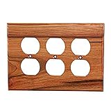 Sierra Lifestyles Traditional Switch Plate, 3 Duplex, Rustic Switch Plate Hickory by Sierra Lifestyl