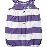 カーターズ Carter's ロンパース ボーダー 前開き ノースリーブ フリルストラップ 綿リブ100% Snap-Up Striped Romper 3M (55-61cm) [並行輸入品]