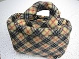 【ＫＡＺＵ　ＳＴＹＬＥ】秋冬物 ハンドメイドフリースウールブランケットBAG付き日本製(ベージュチェック)