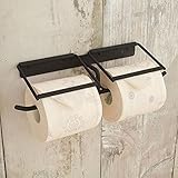アイアン ペーパーホルダー13-S トイレットペーパーホルダー アイアン ダブルペーパー押え付 2連 黒