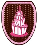 トイレTattoosピンク誕生日ケーキ装飾アップリケfor Toilet Lid Elongated ブルー TT-0004-O 1