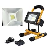 VINGO 超薄型 10W LED 投光器 充電式 作業灯 フラッドライト 集魚灯 探照灯 IP65防水 ポータブル アウトドア照明 夜間作業 防災対策 車載応急 二年保証 昼光色