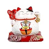 Lucky Catセラミック貯金箱Ornaments Openingトランペット保存お金またはギフト