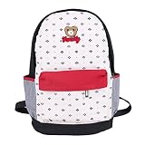 Damara Womens Lovely Bear Paw Print School Backpack,Black [並行輸入品]